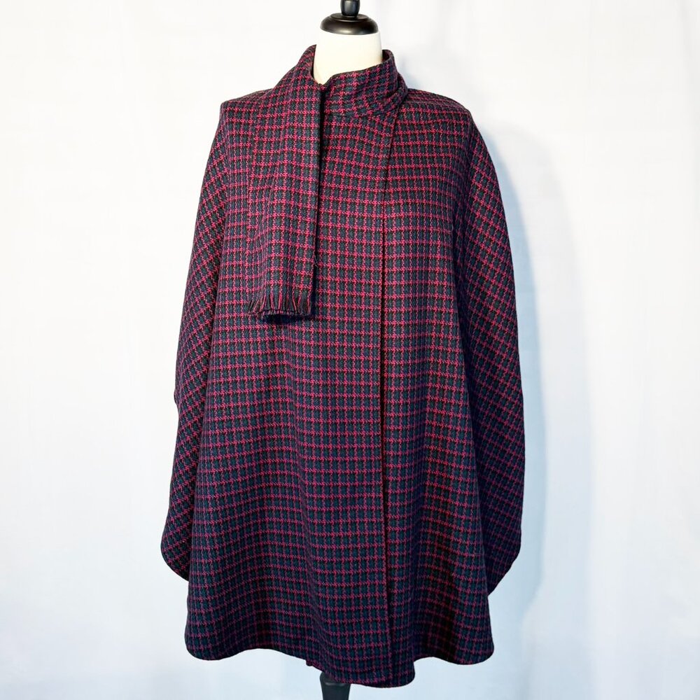 Branigan Wool Plaid Cape - One Size